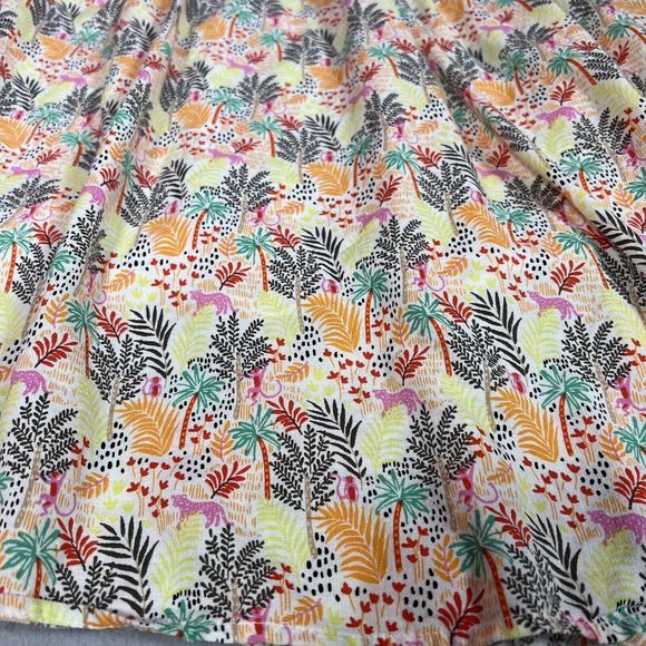 LOFT Dress Womens S Small Paradise Ruffle Button Sleeveless Tropical Flounce - Picture 5 of 15